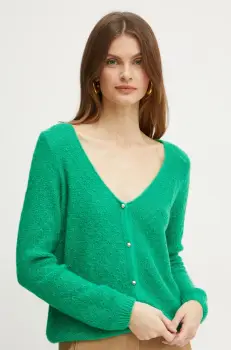 Morgan pulover din amestec de lana MACARO femei, culoarea verde, MACARO imagine