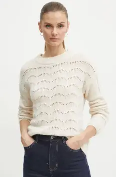 Morgan pulover din amestec de lana MDAMON femei, culoarea bej, MDAMON imagine