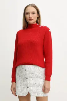 Morgan pulover din amestec de lana MSTORI culoarea roz, cu turtleneck, MSTORI imagine