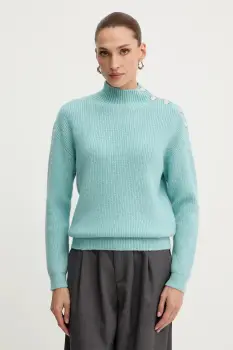 Morgan pulover din amestec de lana MSTORI culoarea roz, cu turtleneck, MSTORI imagine