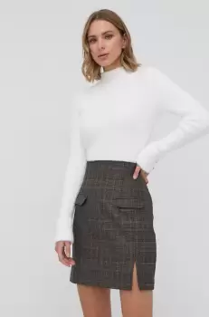 Morgan Pulover femei, culoarea alb, cu turtleneck imagine