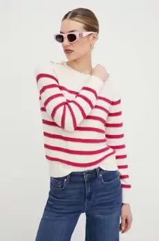 Morgan pulover femei, culoarea bej, light imagine