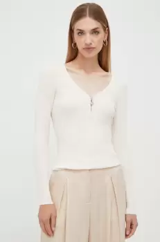 Morgan pulover femei, culoarea bej, light imagine