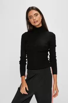 Morgan Pulover femei, culoarea negru, light, cu turtleneck imagine