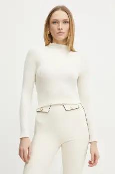 Morgan pulover MAIKIA femei, culoarea bej, light, cu turtleneck, MAIKIA imagine