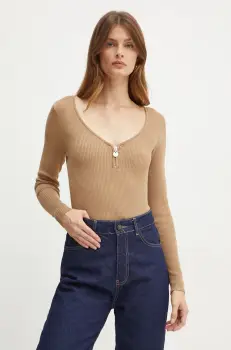 Morgan pulover MBANZA femei, culoarea maro, light, MBANZA imagine