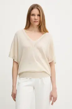 Morgan pulover MCHRIS femei, culoarea bej, light, MCHRIS imagine