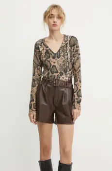 Morgan pulover MEBRA femei, culoarea bej, MEBRA imagine