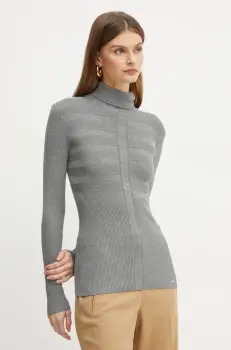 Morgan pulover MENTOS.M femei, culoarea gri, cu guler, MENTOS.M imagine