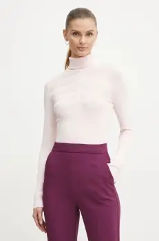 Morgan pulover MENTOS.M femei, culoarea roz, cu guler, MENTOS.M imagine