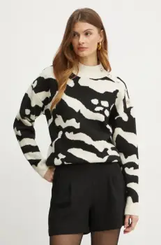 Morgan pulover MFELIX femei, culoarea bej, cu turtleneck, MFELIX imagine