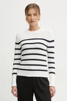 Morgan pulover MISHAK femei, culoarea alb, MISHAK imagine