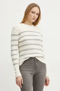 Morgan pulover MISHAK femei, culoarea bej, MISHAK imagine