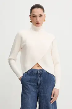 Morgan pulover MISS culoarea rosu, cu guler, MISS imagine