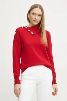 Morgan pulover MOUETTE femei, culoarea rosu, cu turtleneck, MOUETTE imagine