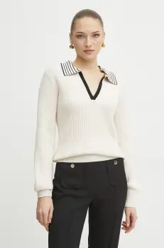 Morgan pulover MPALOU femei, culoarea bej, light, MPALOU imagine