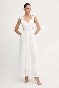 Morgan rochie culoarea alb, maxi, evazati, RISSAL imagine