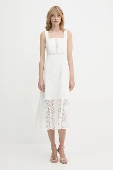 Morgan rochie culoarea alb, midi, mulata, ROVIDA imagine