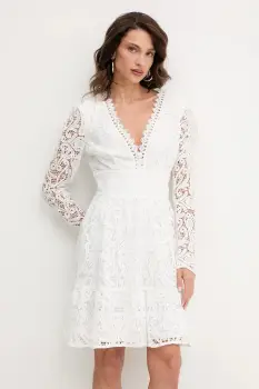 Morgan rochie culoarea alb, mini, evazati, RLUCA imagine