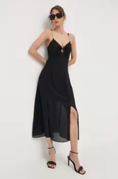 Morgan rochie culoarea albastru marin, midi, evazati imagine