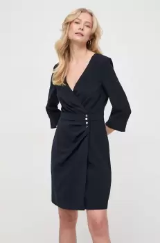 Morgan rochie culoarea albastru marin, mini, drept imagine