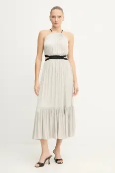 Morgan rochie culoarea bej, maxi, evazati, RLIMON imagine