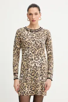 Morgan rochie culoarea bej, mini, drept, RMCALL imagine