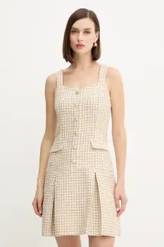 Morgan rochie culoarea bej, mini, evazati, RAVEN.F imagine