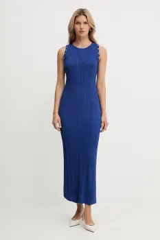 Morgan rochie culoarea bleumarin, maxi, mulata, RMBAHIA imagine