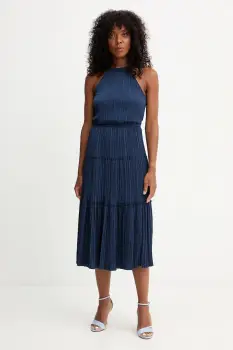 Morgan rochie culoarea bleumarin, midi, evazati, ROMINA imagine