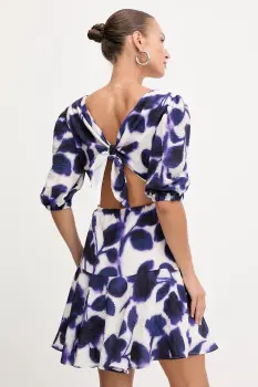 Morgan rochie culoarea bleumarin, mini, evazati, RINER.F imagine