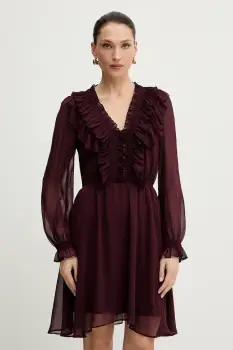 Morgan rochie culoarea bordo, mini, evazati, RCATHY imagine