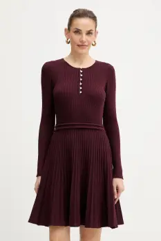 Morgan rochie culoarea bordo, mini, evazati, RMCOSI imagine