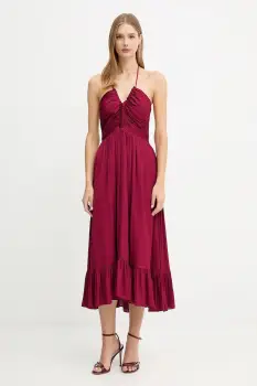 Morgan rochie culoarea bordo, mini, evazati, ROCE imagine