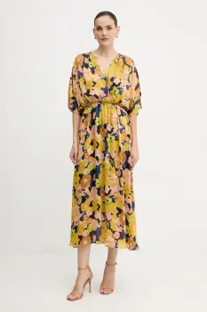 Morgan rochie culoarea galben, maxi, evazati, RGINO.F imagine