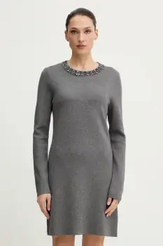 Morgan rochie culoarea gri, mini, evazati, RMCHO imagine