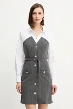 Morgan rochie culoarea gri, mini, mulata, ROIMI1 imagine