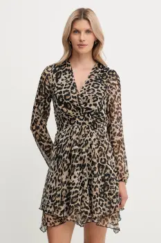 Morgan rochie culoarea maro, mini, evazati, RLION imagine