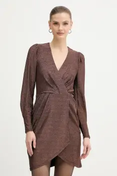 Morgan rochie culoarea maro, mini, mulata, RNINO imagine