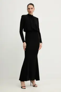 Morgan rochie culoarea negru, maxi, drept, ROSCAR imagine