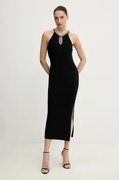 Morgan rochie culoarea negru, maxi, mulata, RMAHE imagine