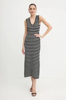 Morgan rochie culoarea negru, maxi, mulata, RMUSHA imagine