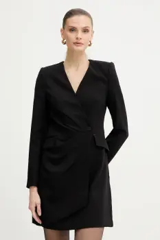 Morgan rochie culoarea negru, mini, evazati, RCLIF imagine