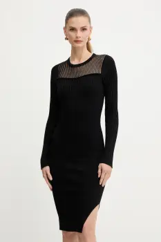 Morgan rochie culoarea negru, mini, mulata, RMAN imagine