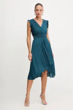 Morgan rochie culoarea rosu, midi, evazati, RWALLY imagine