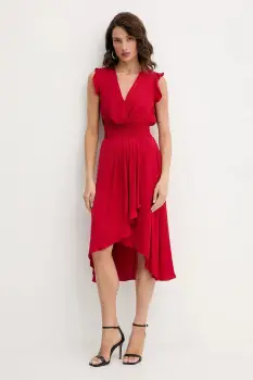 Morgan rochie culoarea rosu, midi, evazati, RWALLY imagine