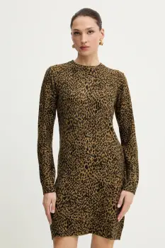 Morgan rochie din amestec de lana culoarea verde, mini, mulata, RMBEO imagine