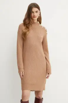 Morgan rochie din amestec de lana RMSTORI culoarea maro, mini, drept, RMSTORI imagine