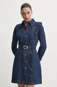 Morgan rochie din denim RICOLI culoarea bleumarin, mini, drept, RICOLI imagine