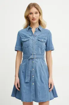 Morgan rochie din denim RIXES mini, evazati, RIXES imagine